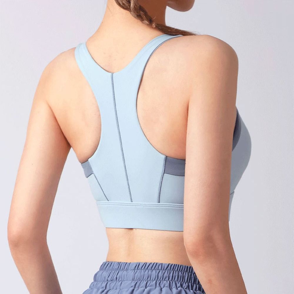 Comfortable Patchwork Front Zi - Aquatic Sports Bra ulasan dan harga