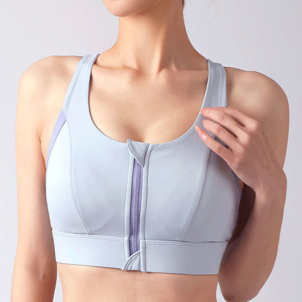 Comfortable Patchwork Front Zi - Aquatic Sports Bra ulasan dan harga