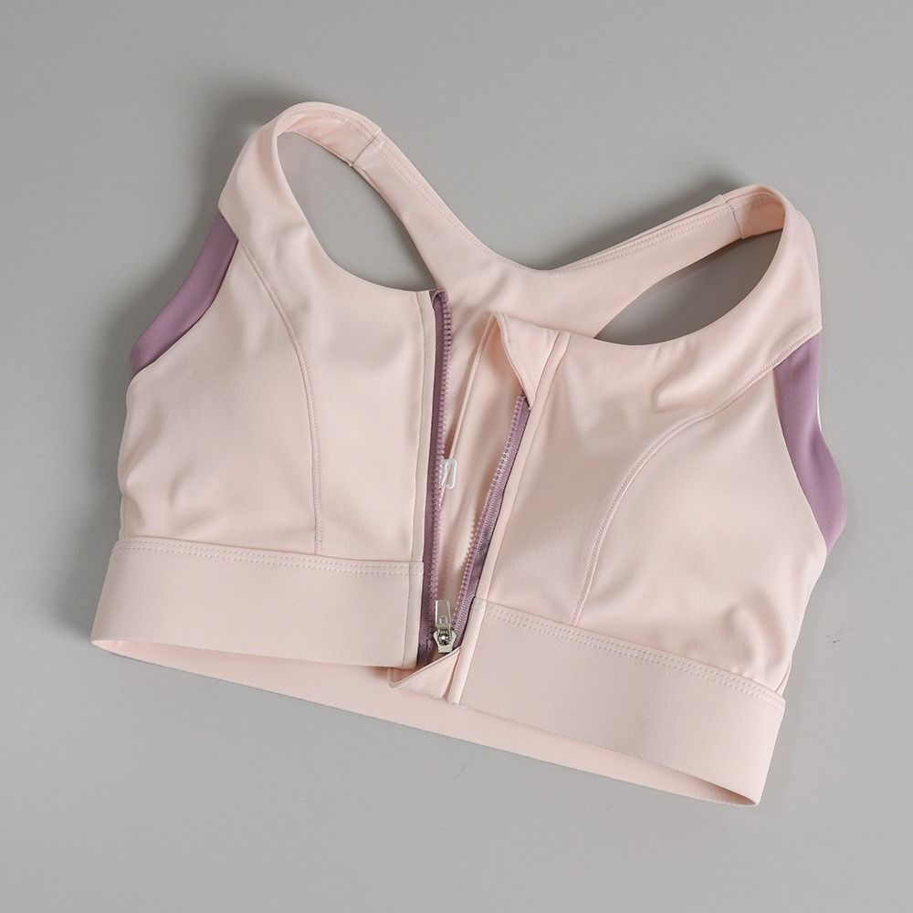 Comfortable Patchwork Front Zi - Aquatic Sports Bra ulasan dan harga
