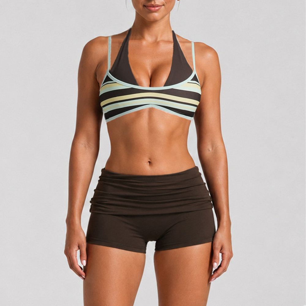 Pad Women Block Dot Halter Dou - Aquatic Sports Bra ulasan dan harga
